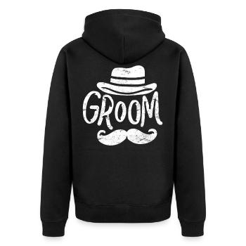 Bridegroom - Unisex Premium Organic Zip Hoodie - black - Back - Nico (187cm)