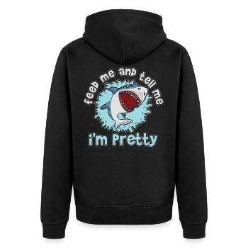 Hai Hai Hai - Unisex Premium Bio Zip Hoodie - Schwarz - Hinten - Nico (187cm)