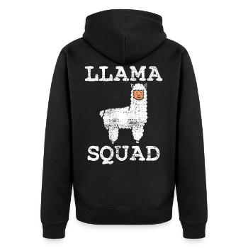 Lama Lama Lama - Unisex Premium Bio Zip Hoodie - Schwarz - Hinten - Nico (187cm)