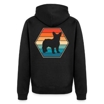 Bulldog français - Veste à capuche bio Premium Unisexe - noir - Dos - Nico (187cm)
