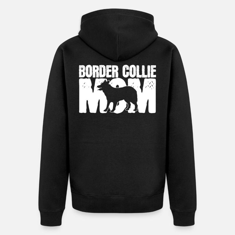 mère Border Collie - Veste à capuche bio Premium Unisexe - noir