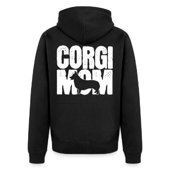 Corgi Mère - Veste à capuche bio Premium Unisexe - noir - Dos - Nico (187cm)