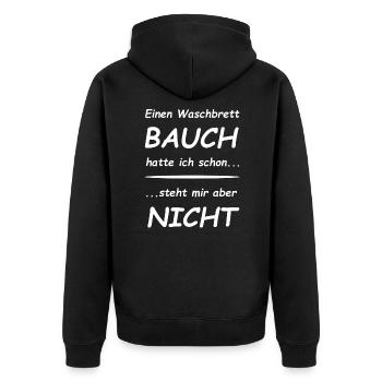 J’ai déjà eu un ventre de planche à laver.... - Veste à capuche bio Premium Unisexe - noir - Dos - Nico (187cm)