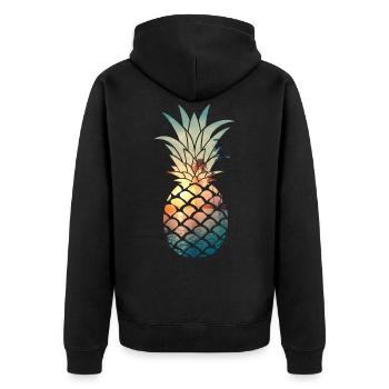 Hawaiian pineapple - Unisex Premium Organic Zip Hoodie - black - Back - Nico (187cm)