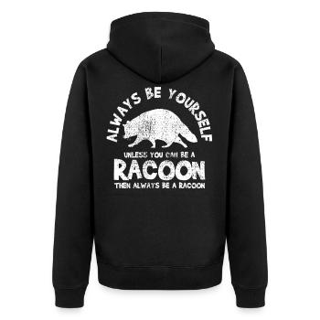 Animal de raton laveur - Veste à capuche bio Premium Unisexe - noir - Dos - Nico (187cm)