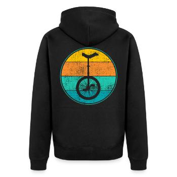 unicycle - Unisex Premium Organic Zip Hoodie - black - Back - Nico (187cm)