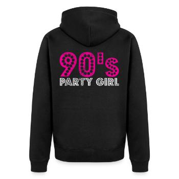 Fête des années 90 - Veste à capuche bio Premium Unisexe - noir - Dos - Nico (187cm)