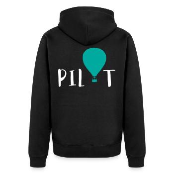 Heißluftballon - Unisex Premium Bio Zip Hoodie - Schwarz - Hinten - Nico (187cm)