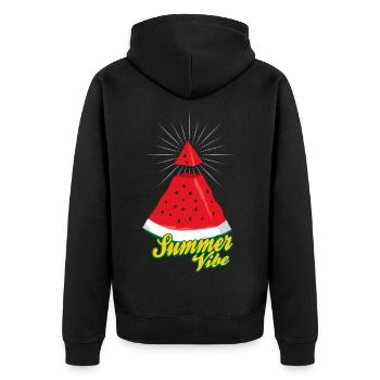 Summer Vibe ~ Watermelon Illuminati - Veste à capuche bio Premium Unisexe - noir - Dos - Nico (187cm)