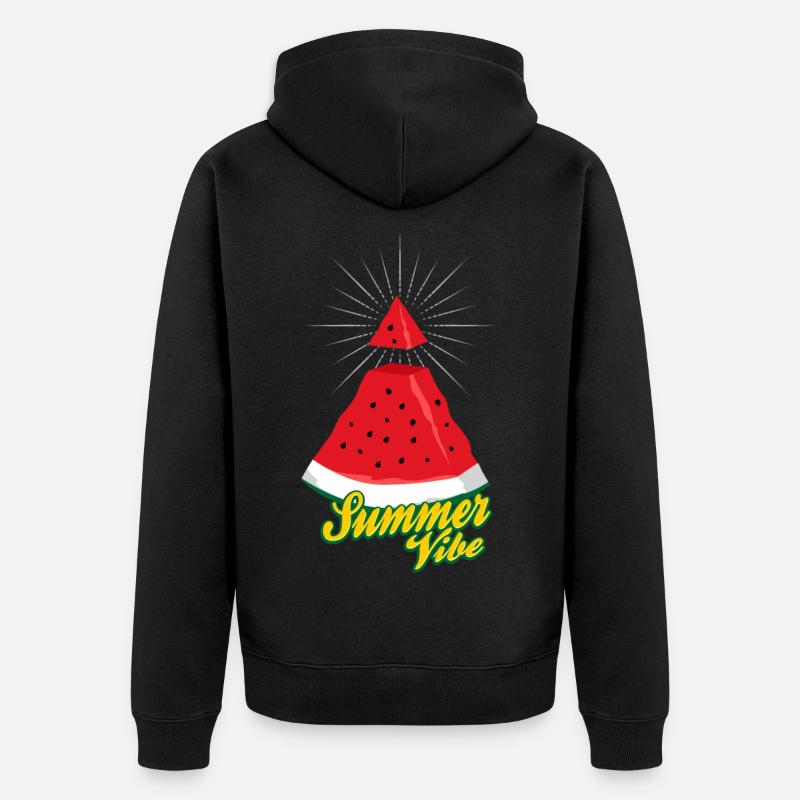 Summer Vibe ~ Watermelon Illuminati - Unisex Premium Bio Zip Hoodie - Schwarz