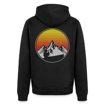 fishing - Unisex Premium Organic Zip Hoodie - black - Back - Nico (187cm)