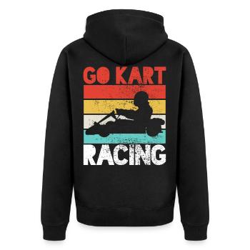 Kart Racing Kart Racing Kart Racing - Unisex Premium Bio Zip Hoodie - Schwarz - Hinten - Nico (187cm)