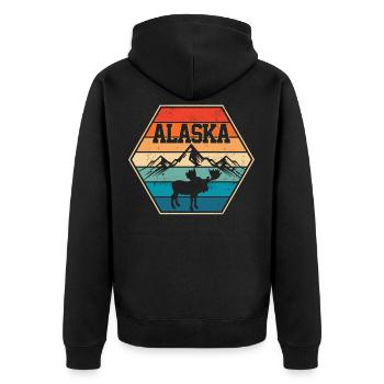 Alaska Alaska Alaska - Unisex Premium Bio Zip Hoodie - Schwarz - Hinten - Nico (187cm)