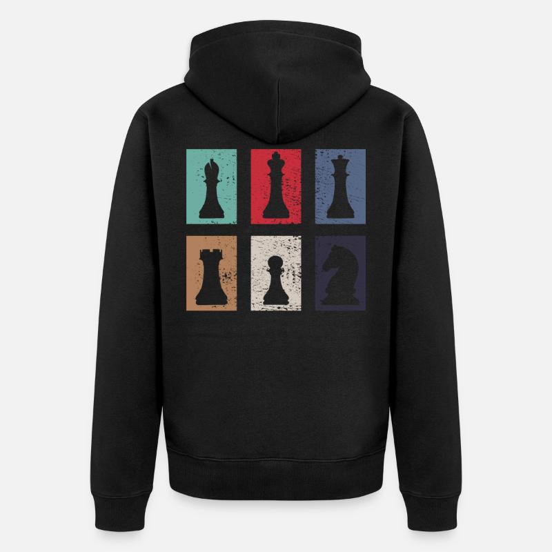 échecs - Veste à capuche bio Premium Unisexe - noir