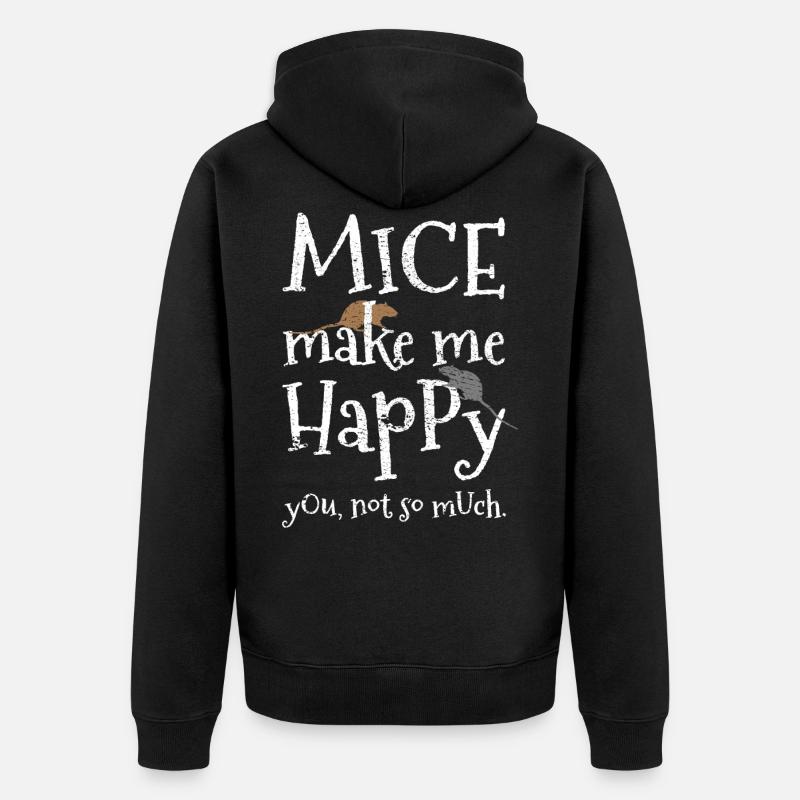 Maus Mäuse - Unisex Premium Bio Zip Hoodie - Schwarz