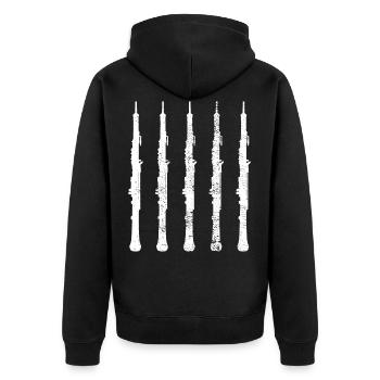 Millésime hautbois - Veste à capuche bio Premium Unisexe - noir - Dos - Nico (187cm)
