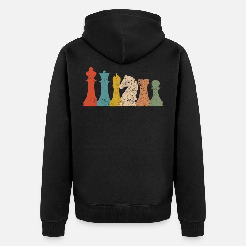 échecs - Veste à capuche bio Premium Unisexe - noir