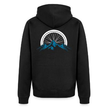 MTB - Unisex Premium Organic Zip Hoodie - black - Back - Nico (187cm)