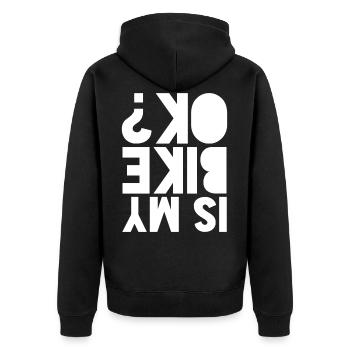MTB - Unisex Premium Organic Zip Hoodie - black - Back - Nico (187cm)