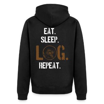 lumberjack - Unisex Premium Organic Zip Hoodie - black - Back - Nico (187cm)