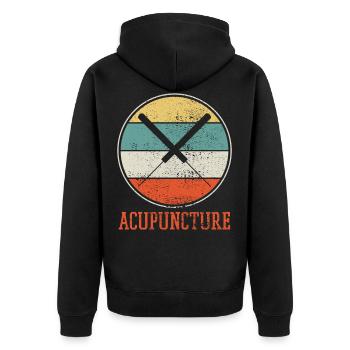 Acupuncture Vintage - Veste à capuche bio Premium Unisexe - noir - Dos - Nico (187cm)