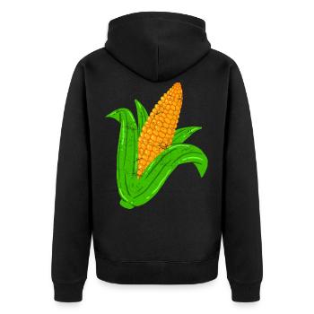 Vintage corn - Unisex Premium Organic Zip Hoodie - black - Back - Nico (187cm)