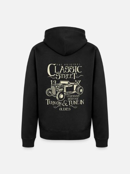 Hot Rod Classic - Unisex Premium Organic Zip Hoodie - black