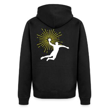 Ballon de joueur de handball sport handball - Veste à capuche bio Premium Unisexe - noir - Dos - Nico (187cm)