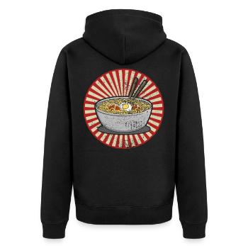 Ramen Japanese - Unisex Premium Bio Zip Hoodie - Schwarz - Hinten - Nico (187cm)