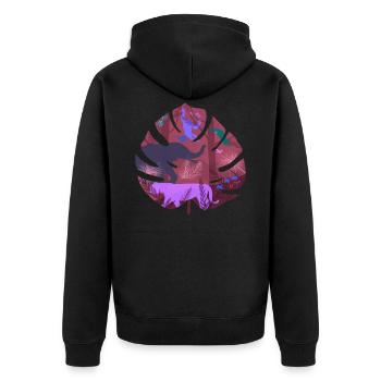 Dschungel Tiere - Unisex Premium Bio Zip Hoodie - Schwarz - Hinten - Nico (187cm)