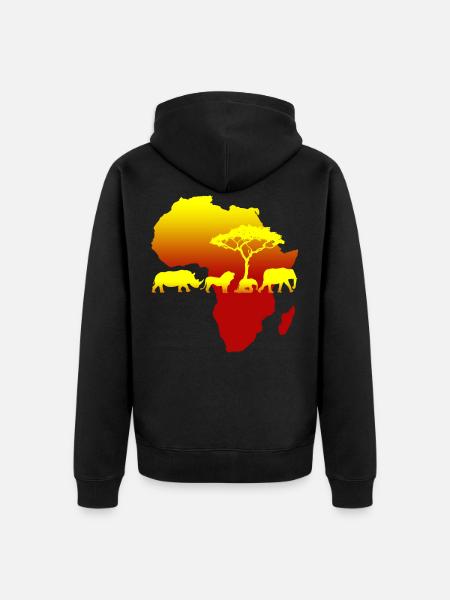 Africa - Unisex Premium Organic Zip Hoodie - black
