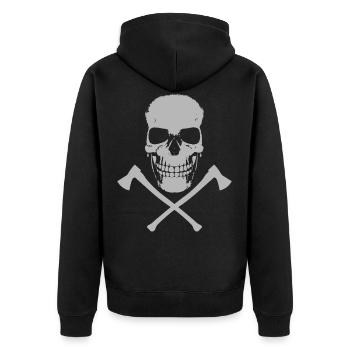 Holzfäller - Unisex Premium Bio Zip Hoodie - Schwarz - Hinten - Nico (187cm)