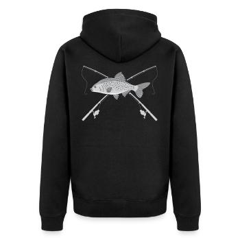 Pêche Pêche J'aime le cadeau de crochet de pêcheur - Veste à capuche bio Premium Unisexe - noir - Dos - Nico (187cm)