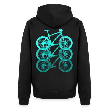 MTB - Unisex Premium Bio Zip Hoodie - Schwarz - Hinten - Nico (187cm)