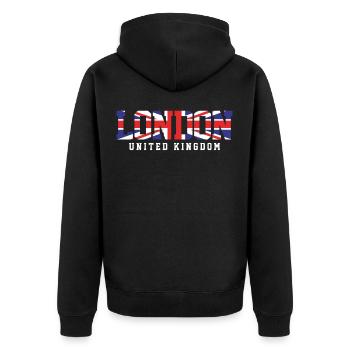 Londres - Veste à capuche bio Premium Unisexe - noir - Dos - Nico (187cm)