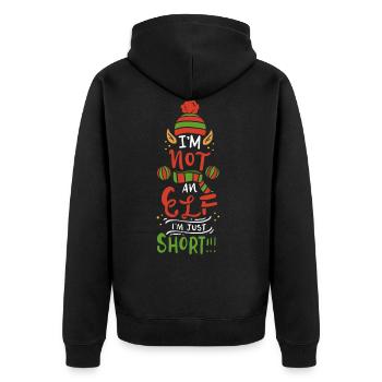 Elf - Unisex Premium Bio Zip Hoodie - Schwarz - Hinten - Nico (187cm)