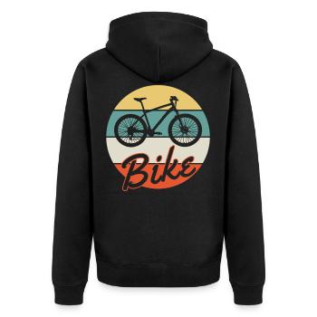 Cycling - Unisex Premium Organic Zip Hoodie - black - Back - Nico (187cm)