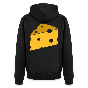 Käse - Unisex Premium Bio Zip Hoodie - Schwarz - Hinten - Nico (187cm)