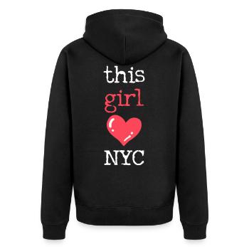 New York - Veste à capuche bio Premium Unisexe - noir - Dos - Nico (187cm)