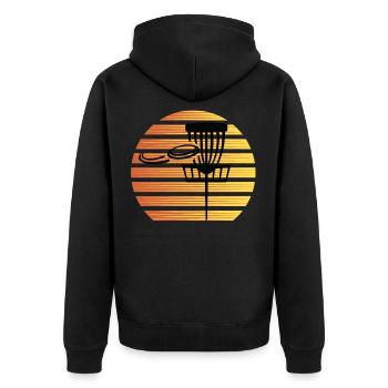 Ultimate Frisbee Hobby Design Für Frisbee Spieler - Unisex Premium Bio Zip Hoodie - Schwarz - Hinten - Nico (187cm)