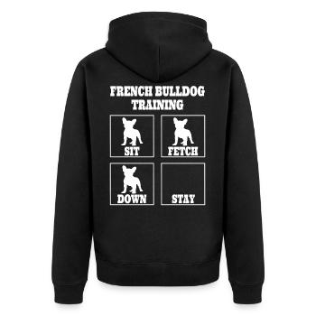 Bouledogue français - Veste à capuche bio Premium Unisexe - noir - Dos - Nico (187cm)