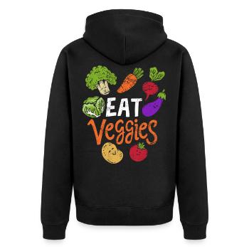 Les légumes mangent des légumes - Veste à capuche bio Premium Unisexe - noir - Dos - Nico (187cm)