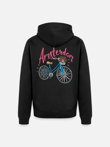 Amsterdam, Netherlands - Unisex Premium Organic Zip Hoodie - black