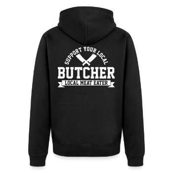 boucher - Veste à capuche bio Premium Unisexe - noir - Dos - Nico (187cm)