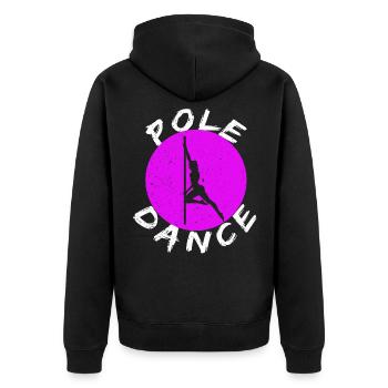Pole Dance Geschenk - Unisex Premium Bio Zip Hoodie - Schwarz - Hinten - Nico (187cm)
