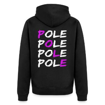 Pole Dance - Unisex Premium Bio Zip Hoodie - Schwarz - Hinten - Nico (187cm)