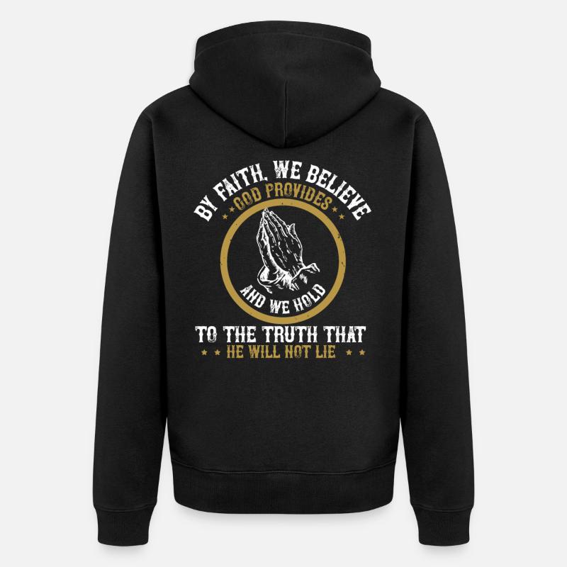 Christlich - Unisex Premium Bio Zip Hoodie - Schwarz