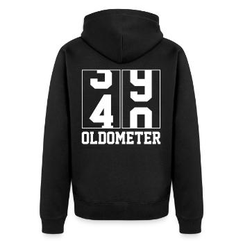 40th birthday - Unisex Premium Organic Zip Hoodie - black - Back - Nico (187cm)