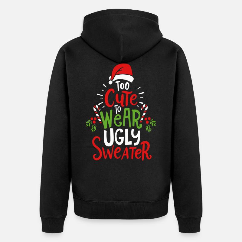 Hässlicher Weihnachtspullover - Unisex Premium Bio Zip Hoodie - Schwarz