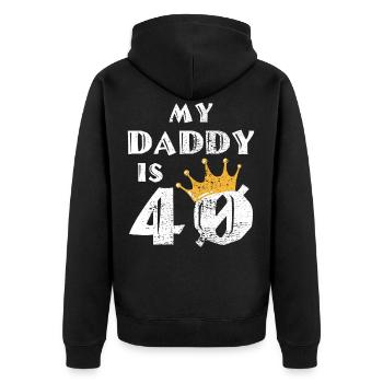 Papa anniversaire - Veste à capuche bio Premium Unisexe - noir - Dos - Nico (187cm)